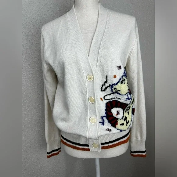 MarniWOOL-CASHMERE BLEND CARDIGAN WITH JACQUARD DRAGON size S-M